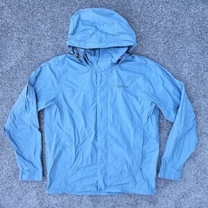 Marmot PreCip Eco Rain Waterproof Jacket Blue Zip Up Vented Arms Women's Medium